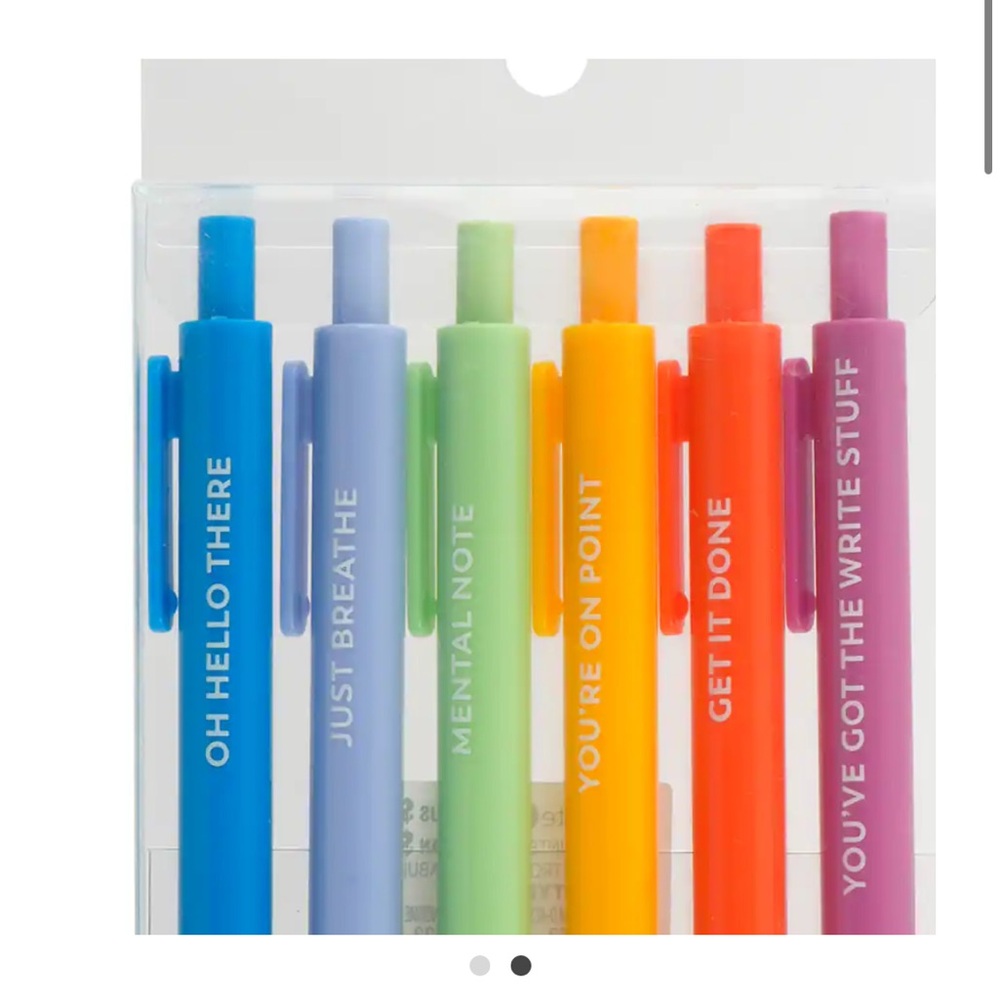 Cute Phrase 6 Piece Ball Point Pen Set
